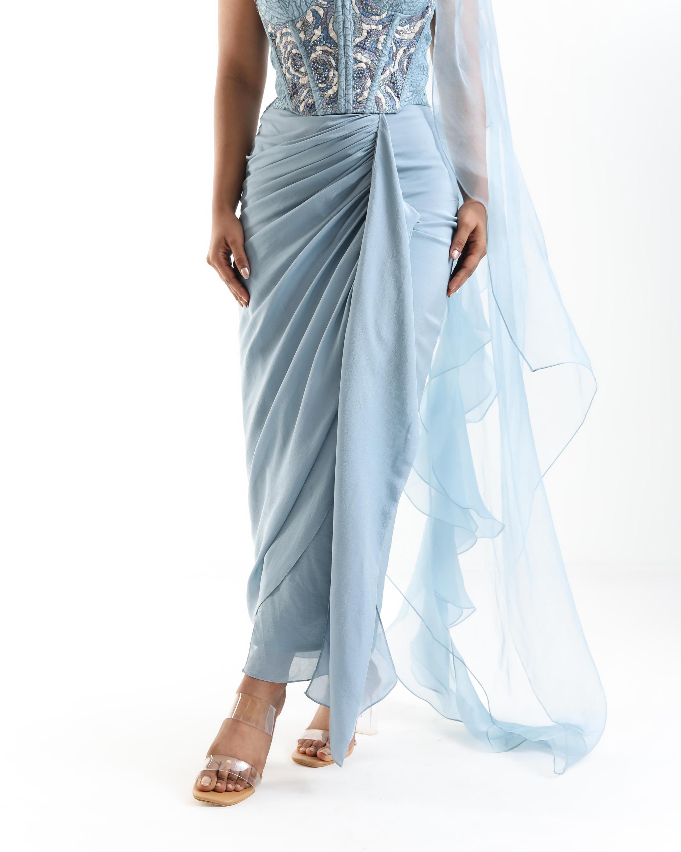 Ice Bloom Drape Skirt