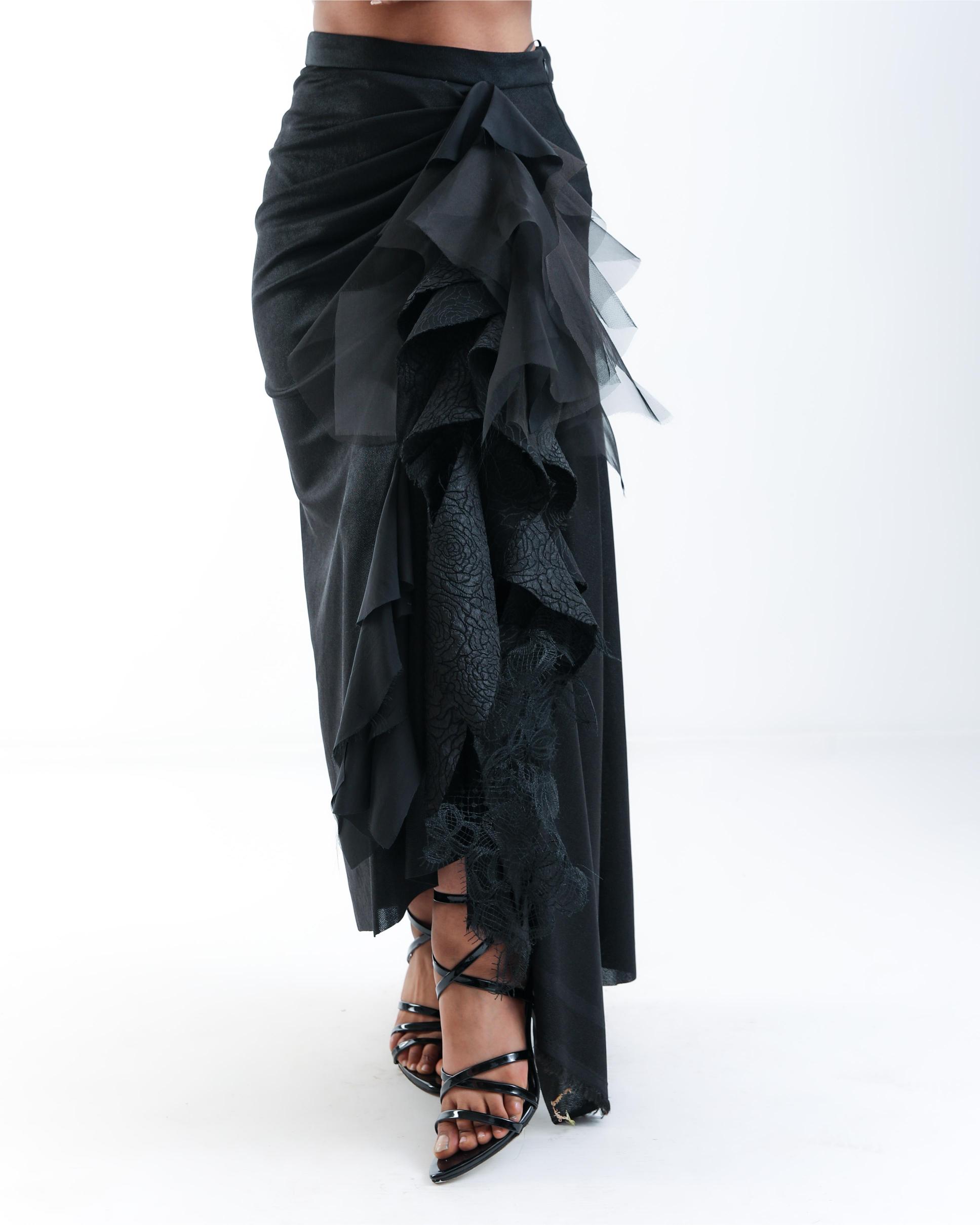 Dramatic Nocturne Drape Skirt