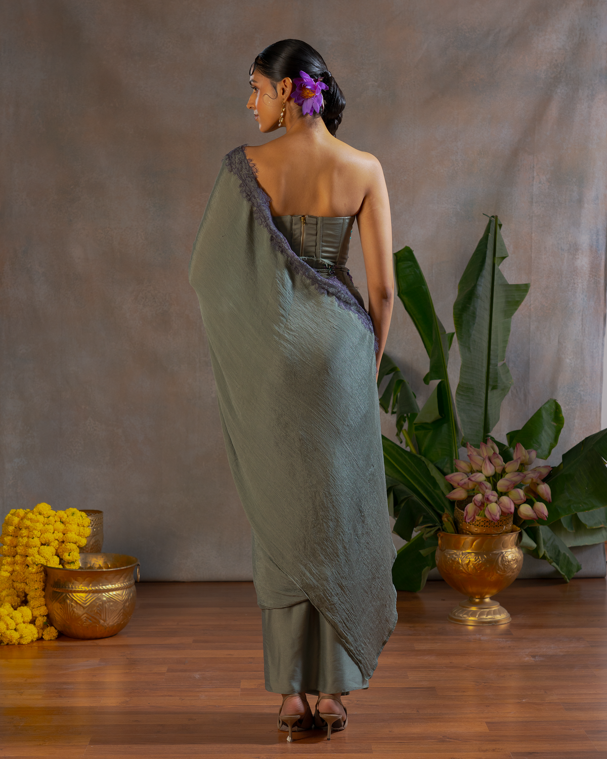 EMERALD PRE DRAPED SAREE