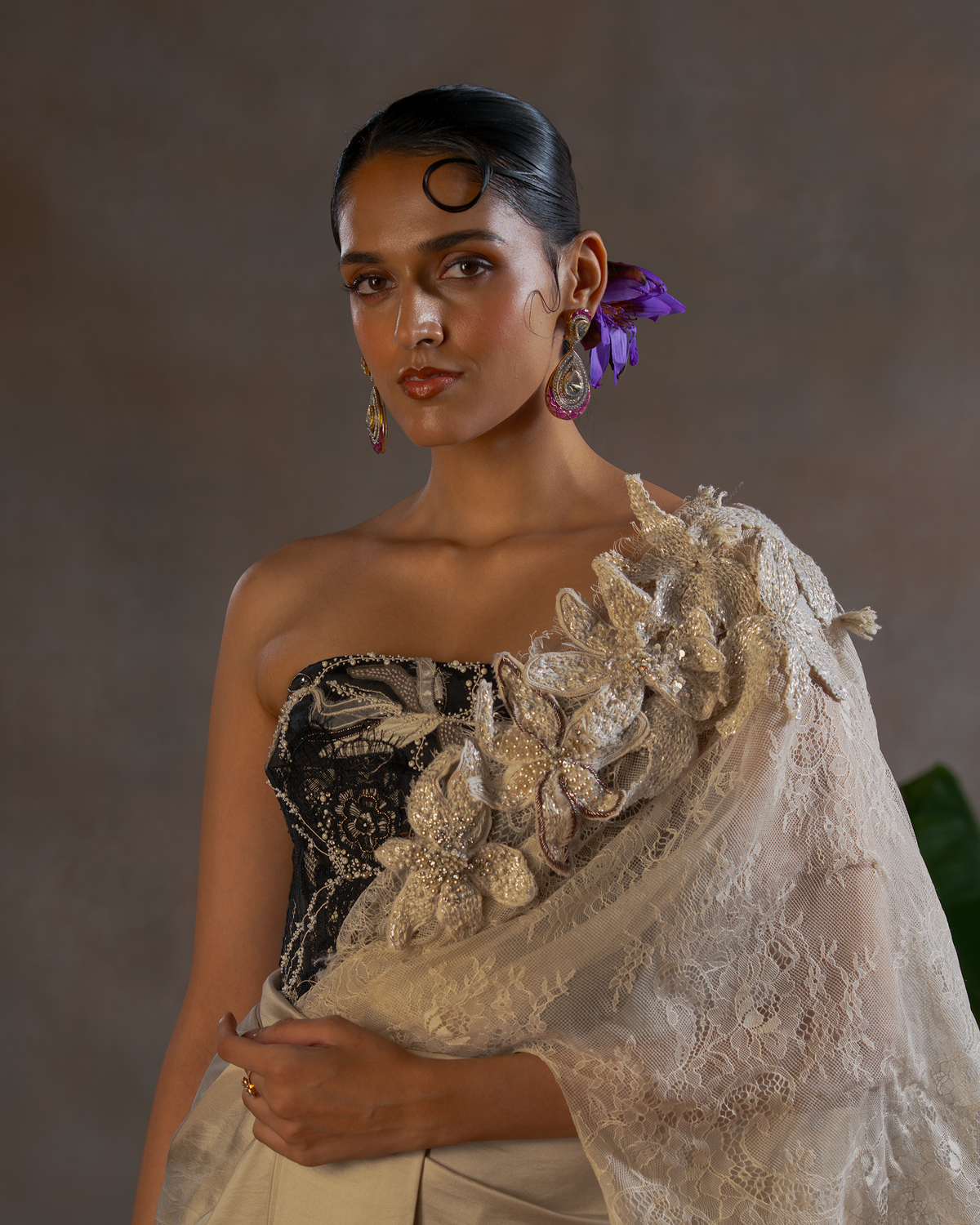 PEARL DRAPE DETACHABLE SAREE