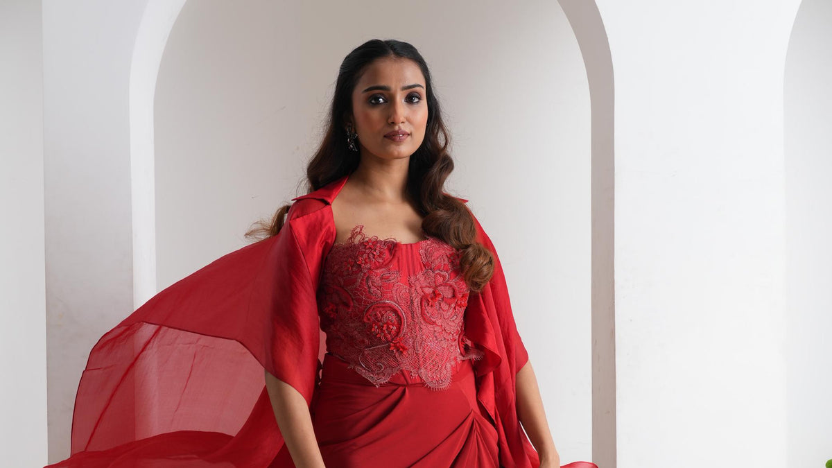 Crimson Drape Skirt