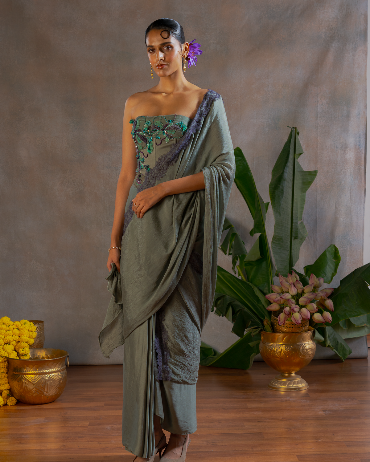 EMERALD PRE DRAPED SAREE
