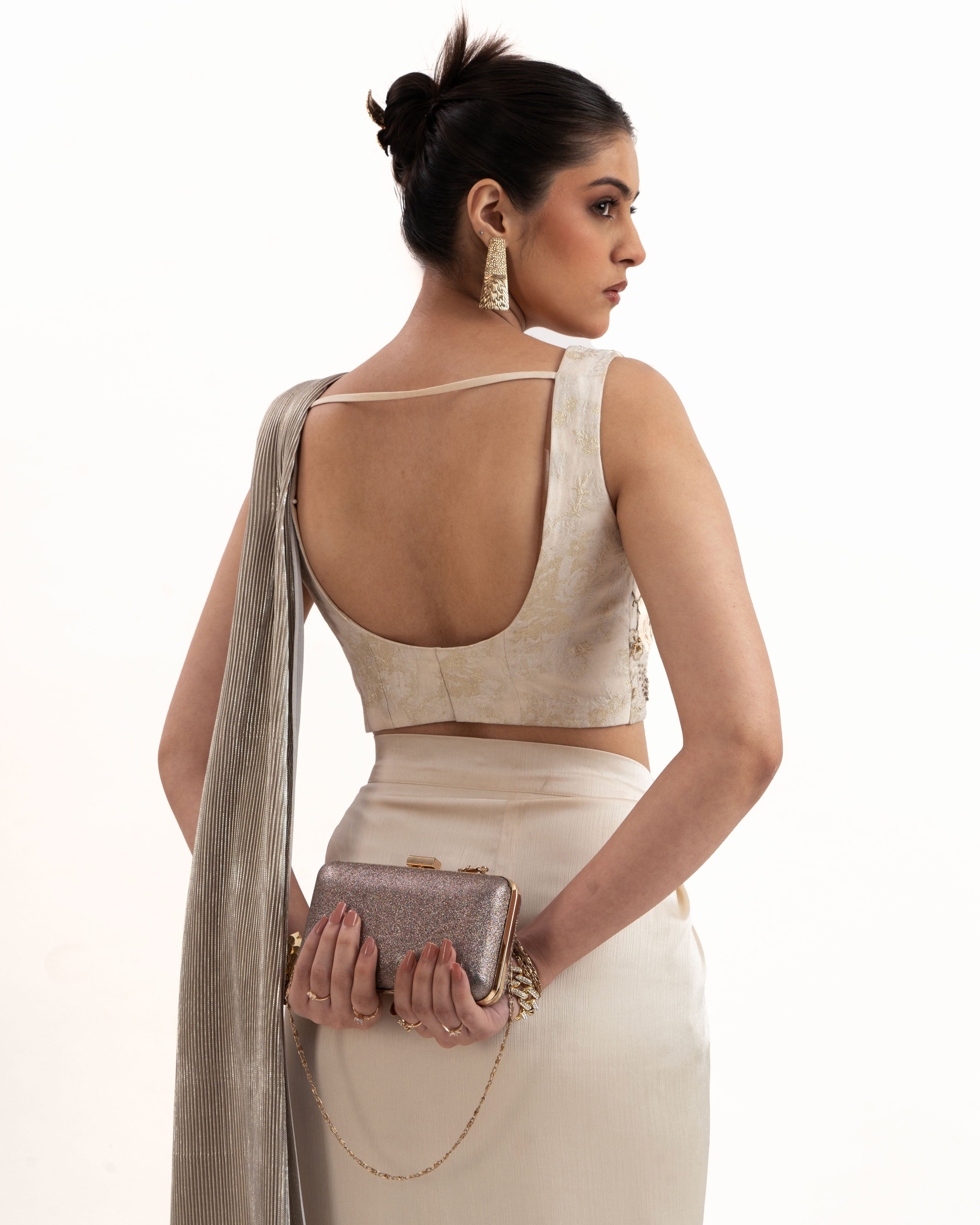 The Metallic Saree Symphony