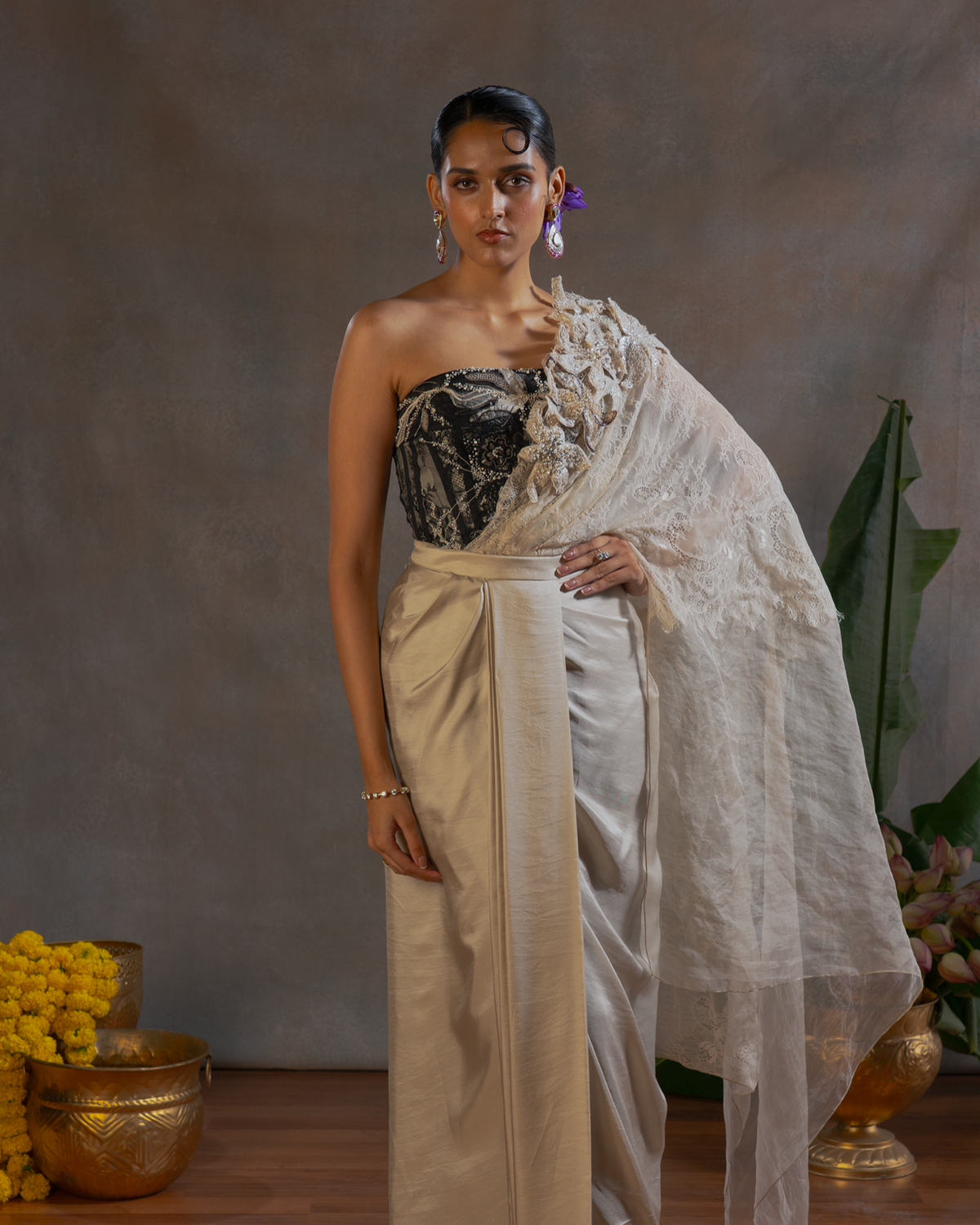 PEARL DRAPE DETACHABLE SAREE
