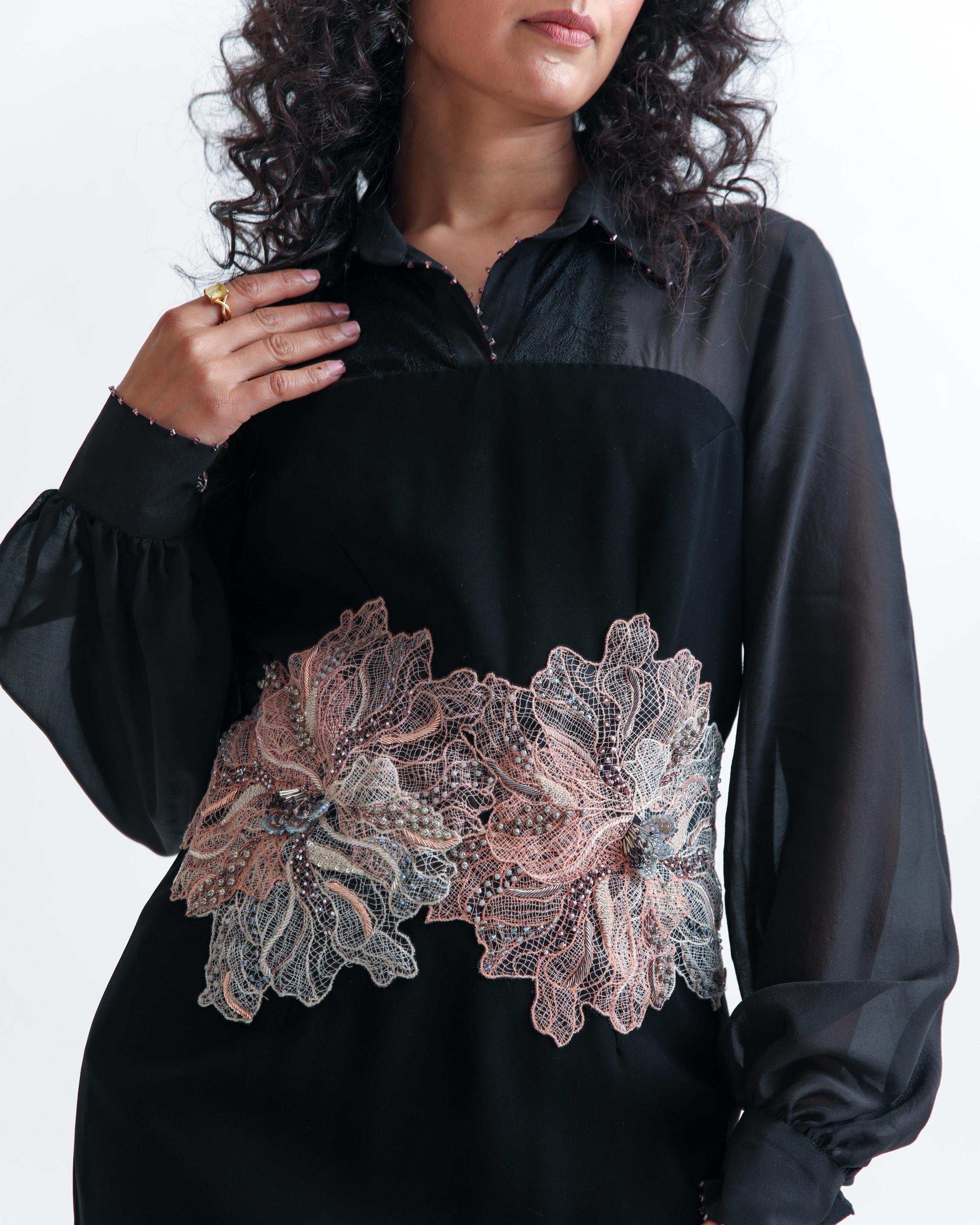 Petals at Midnight Short Dress