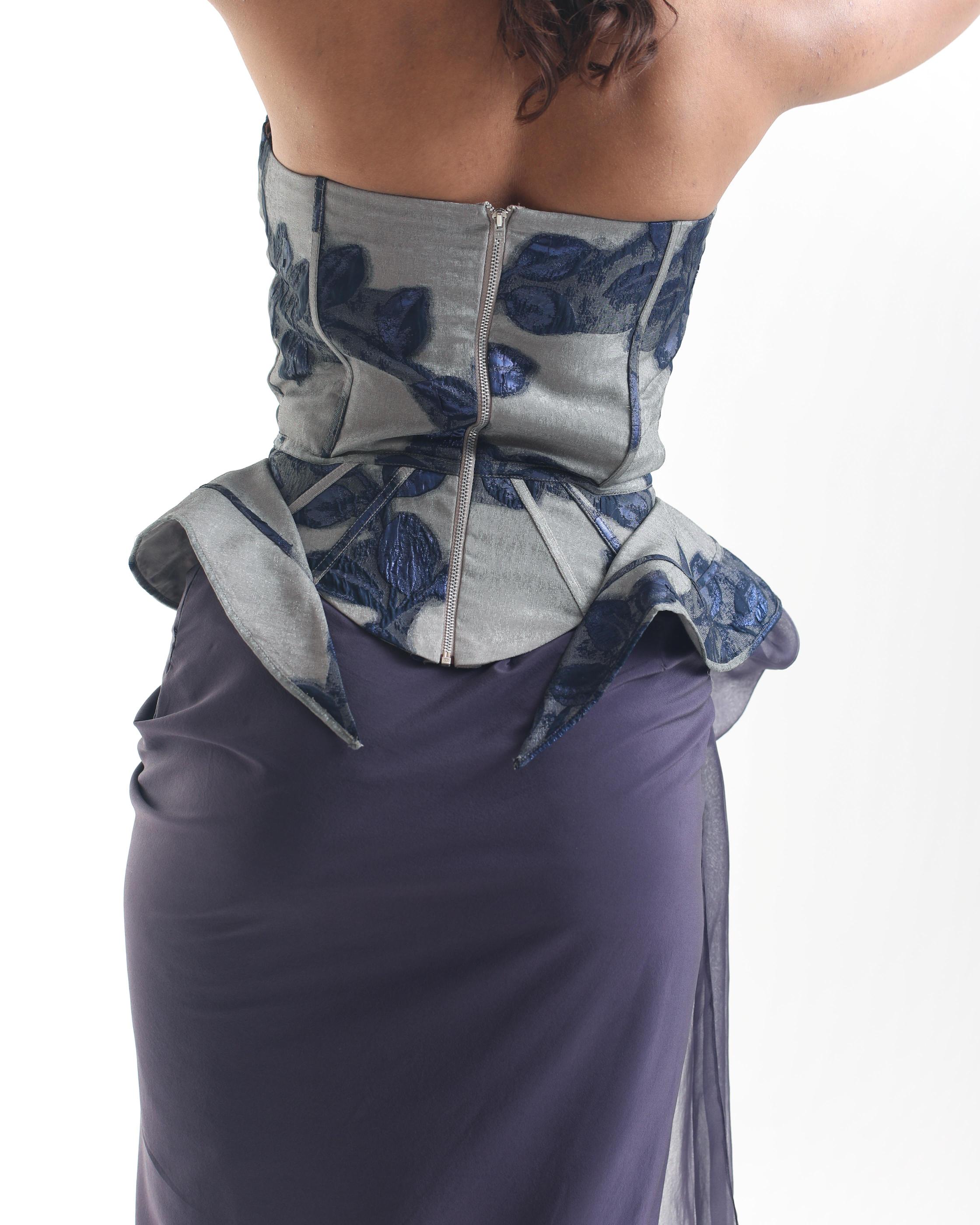 Ebony Clay Organza Jacqard Corset