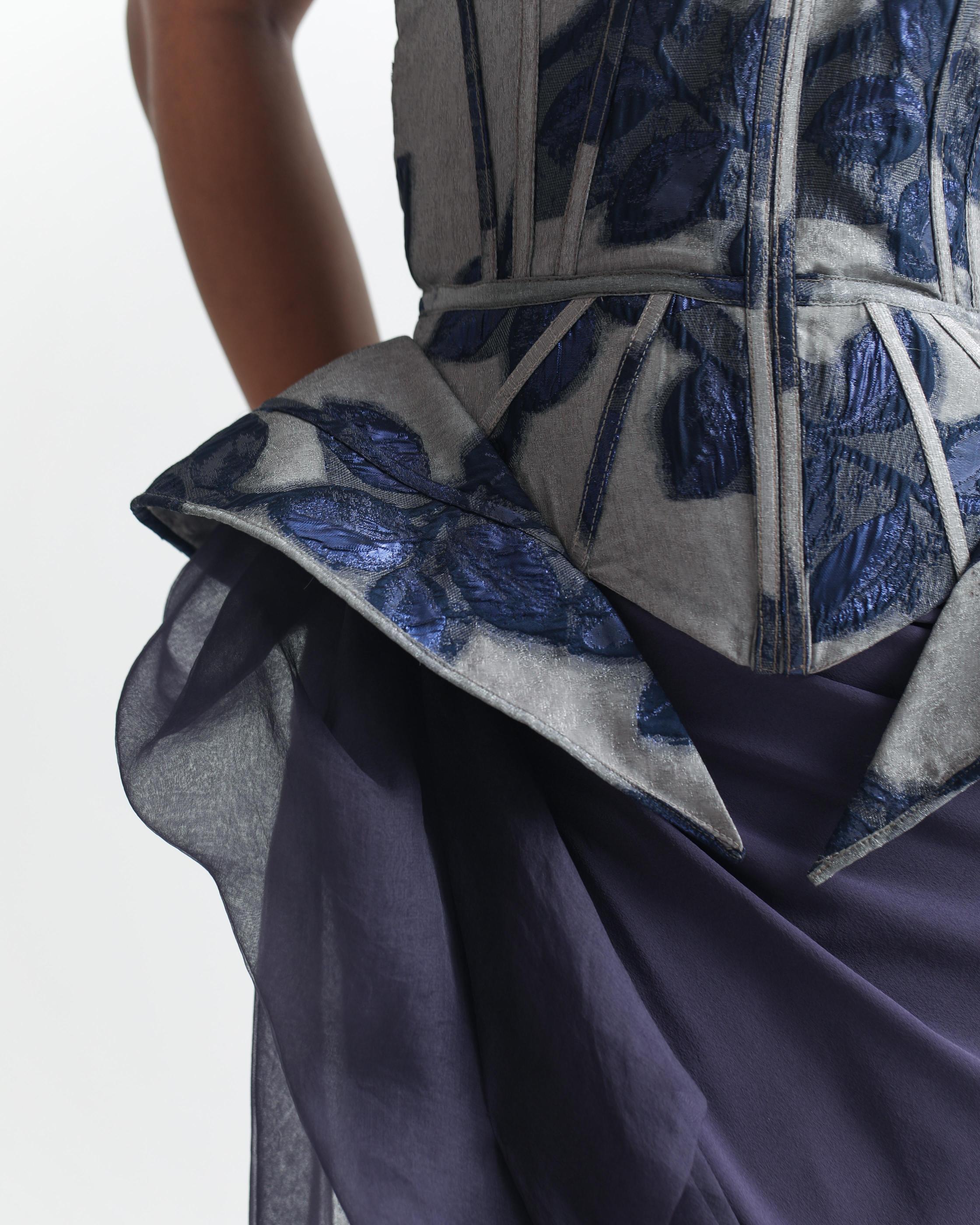 Ebony Clay Organza Jacqard Corset