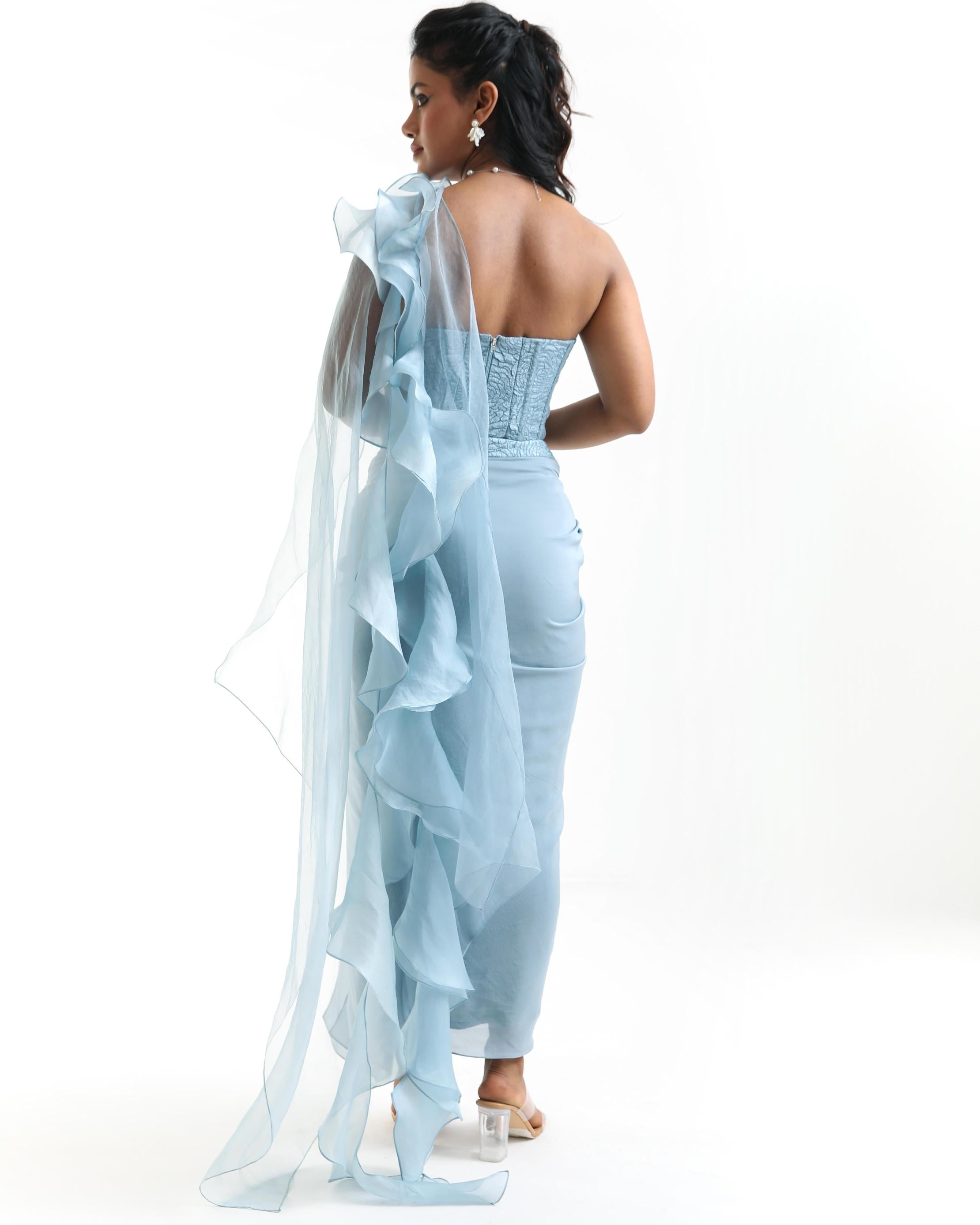 Ice Bloom Drape Skirt