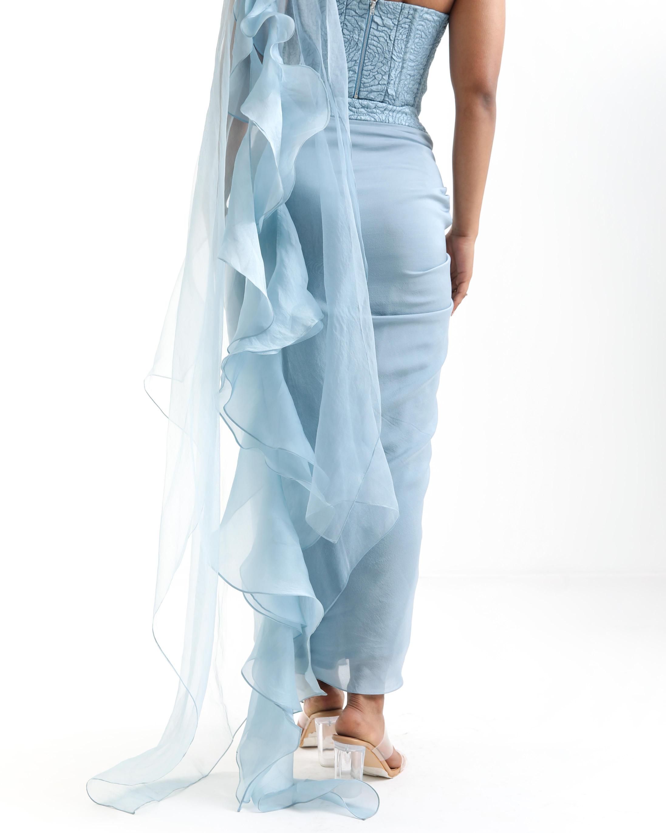 Ice Bloom Drape Skirt
