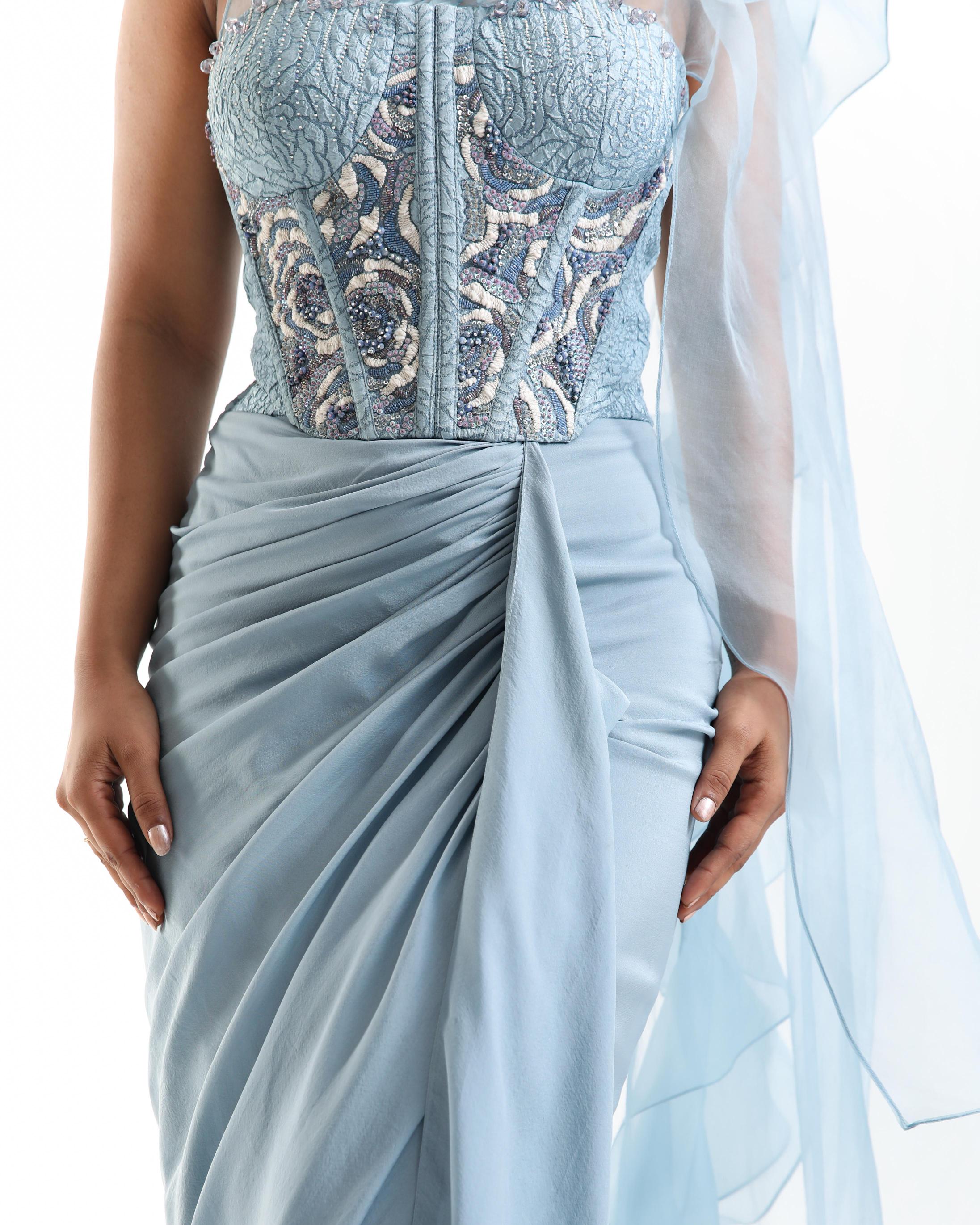 Ice Bloom Drape Skirt