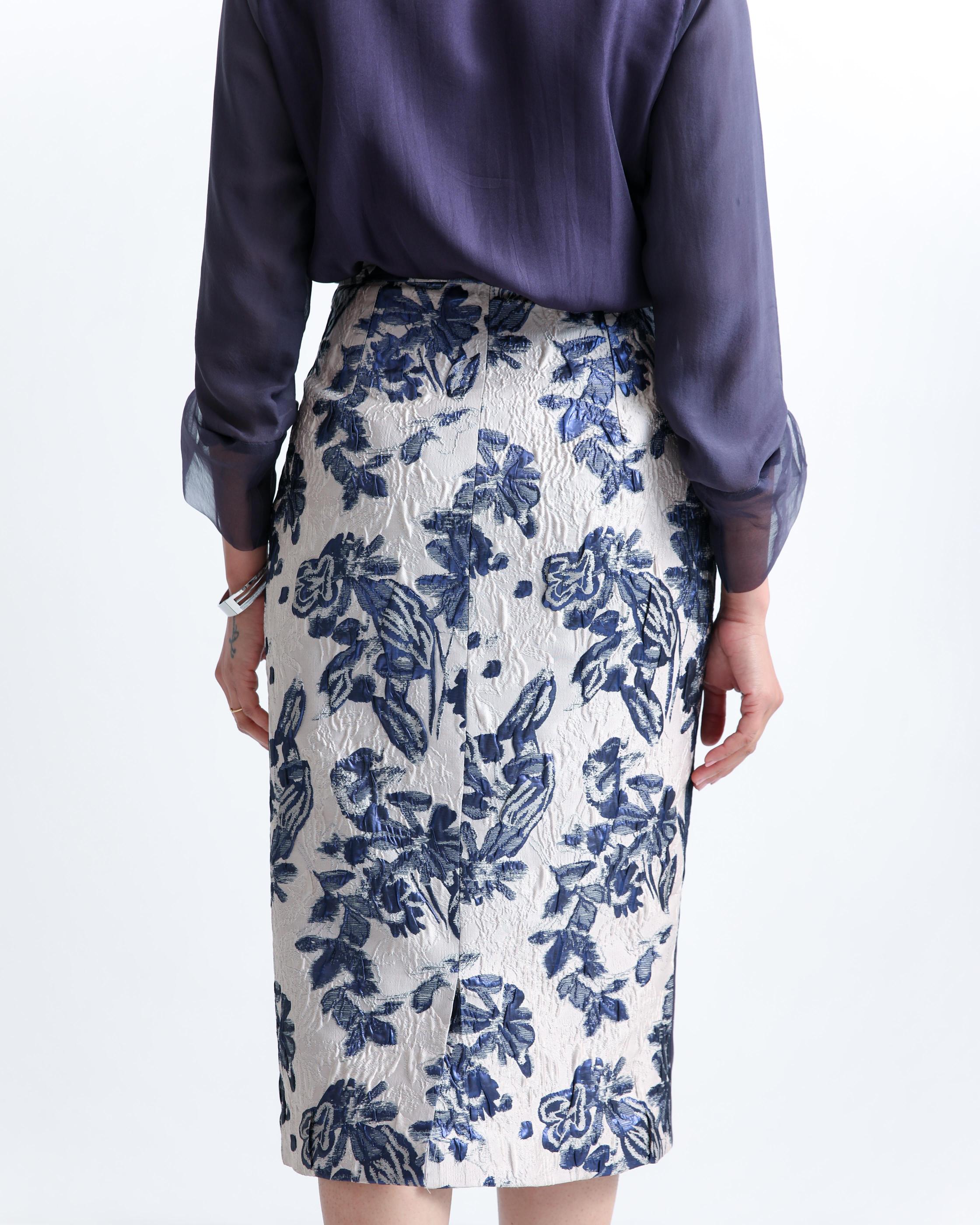 Patchwork Organza & Jacquard Skirt