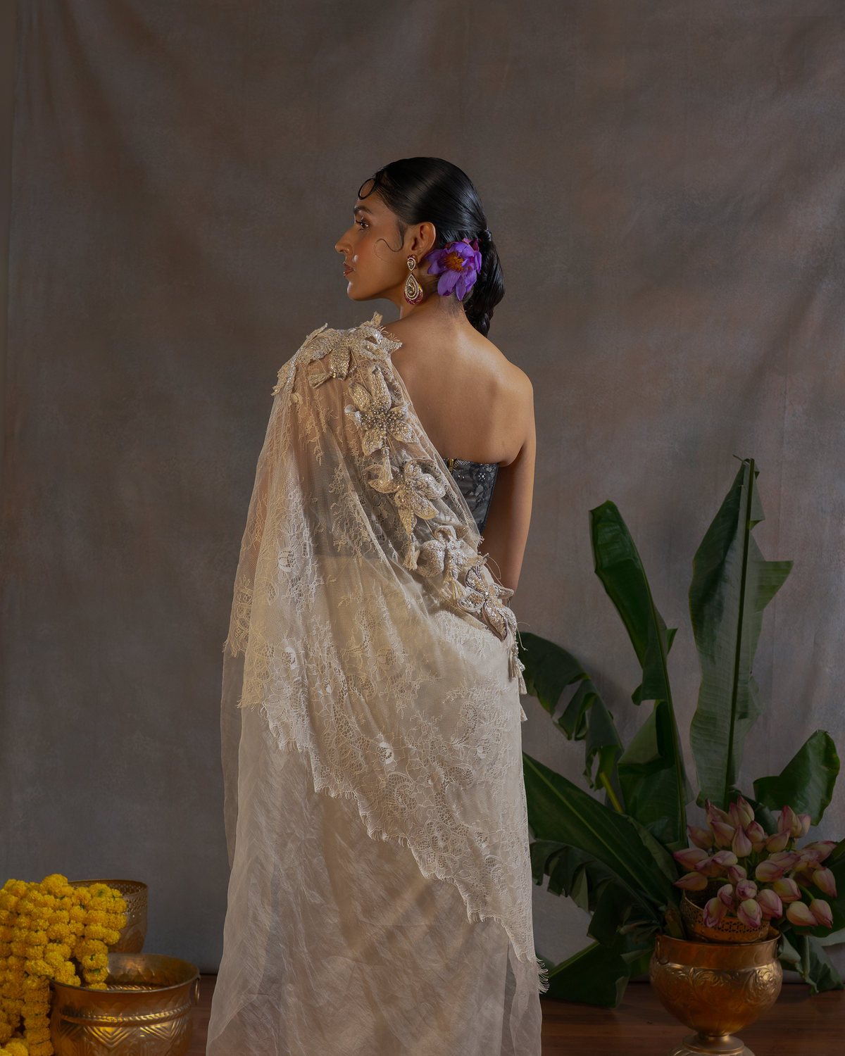 PEARL DRAPE DETACHABLE SAREE