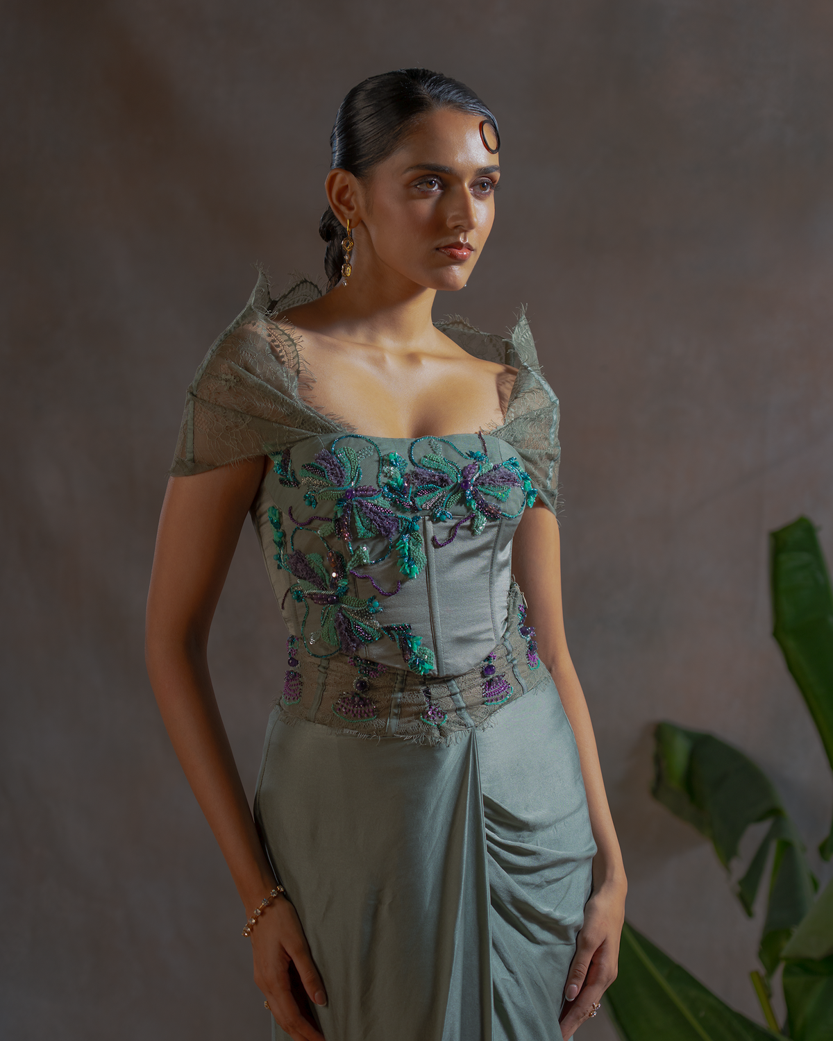 SAGE GREEN LACE CAPE