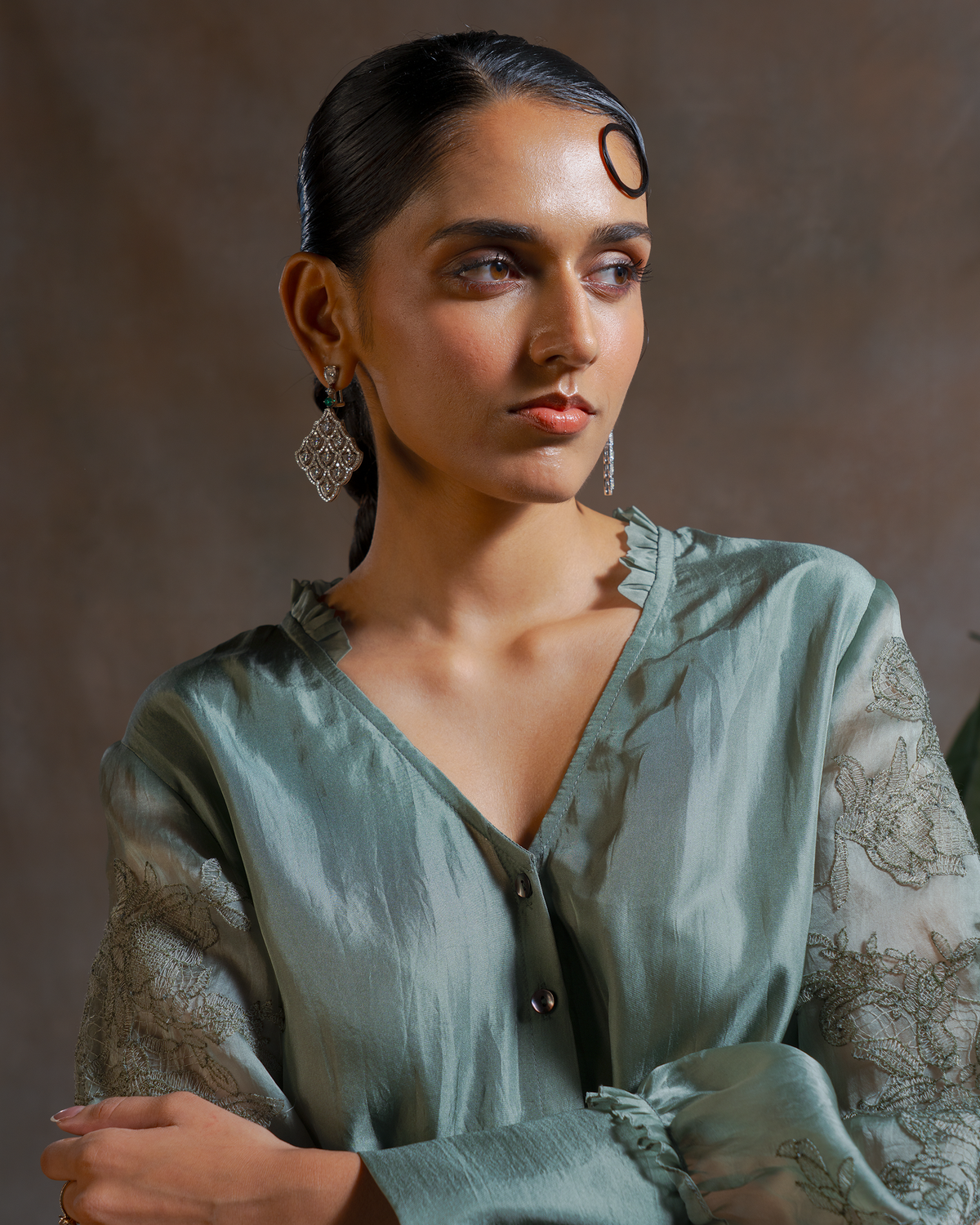 SAGE GREEN SILK SHIRT