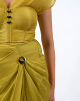 Golden drape skirt