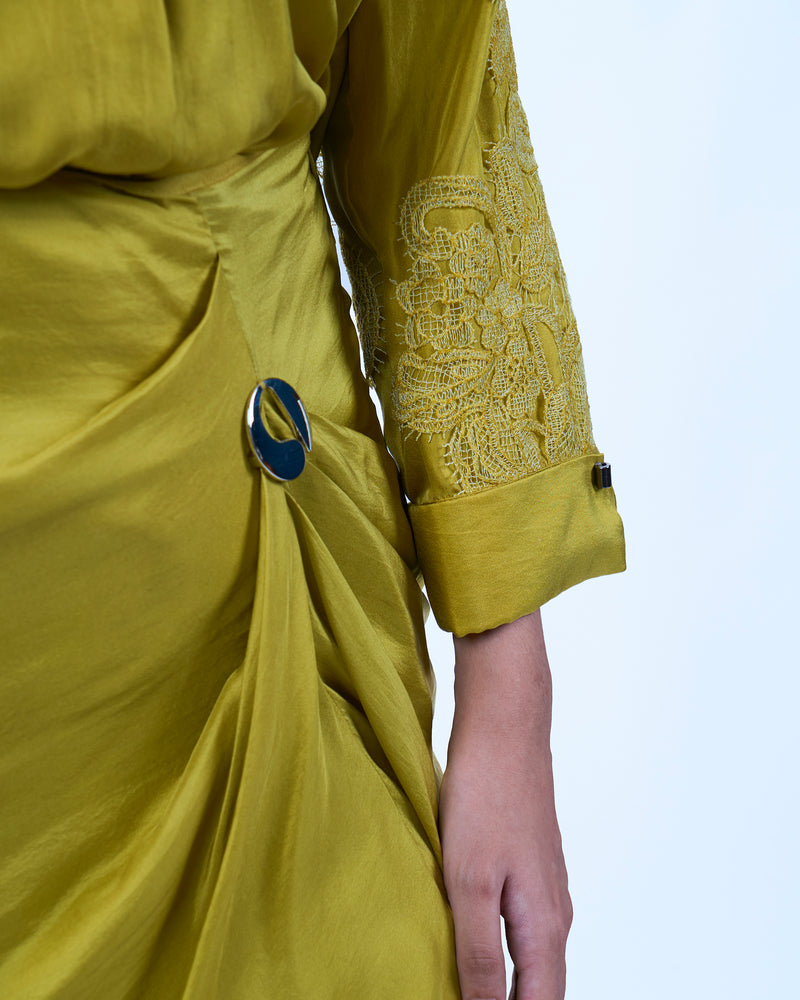 Golden drape skirt