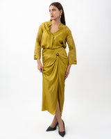 Golden drape skirt