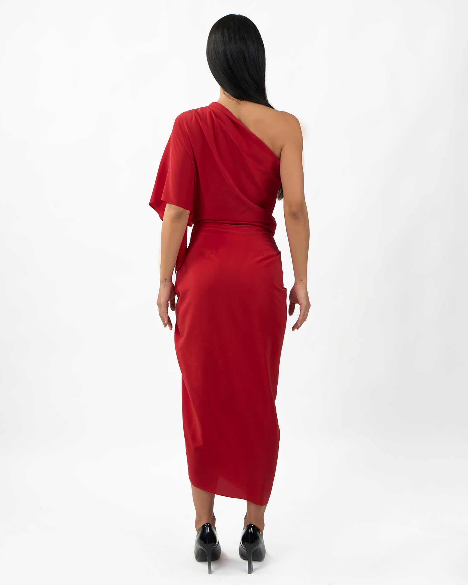 Crimson buckle Dress