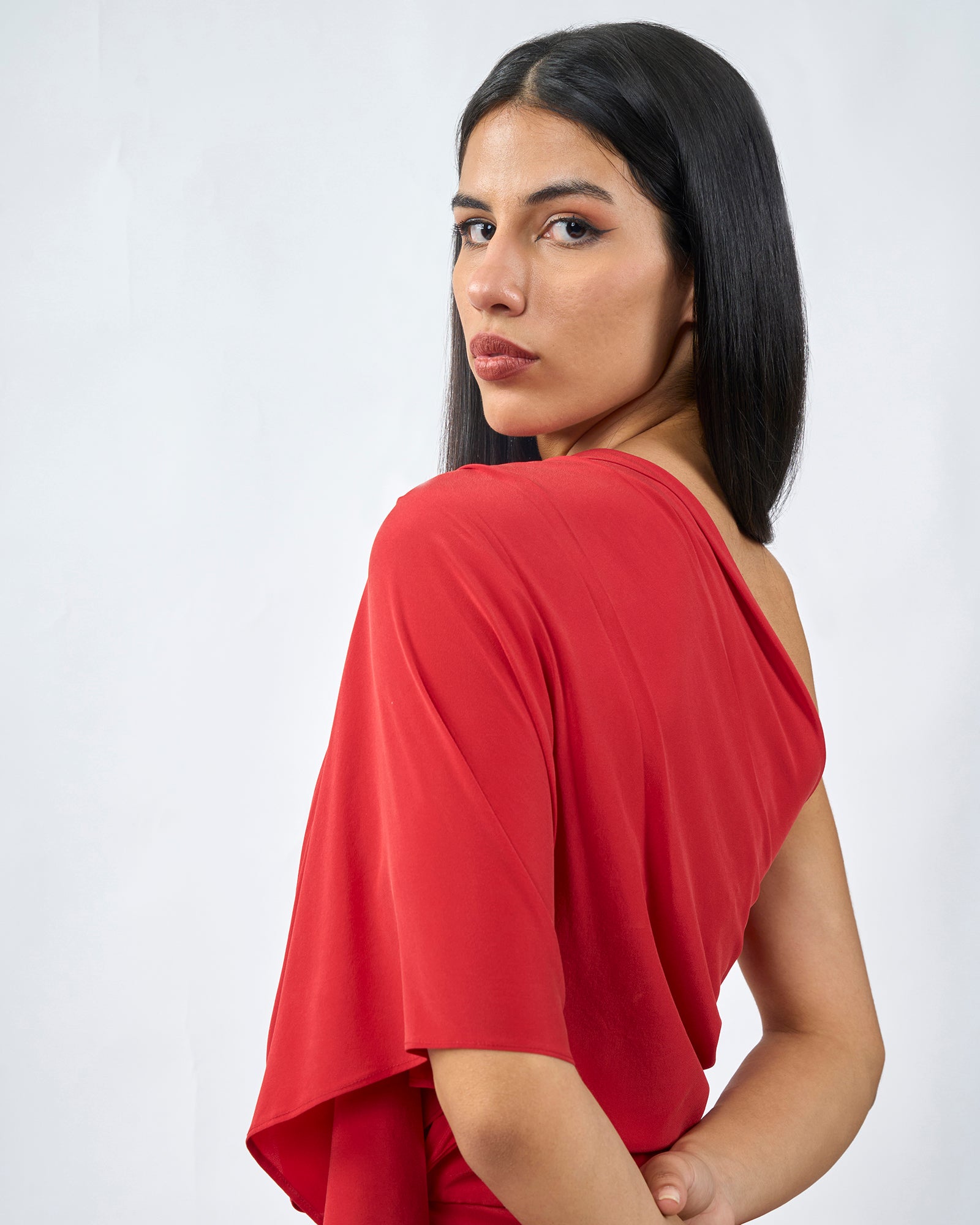 Crimson buckle Dress