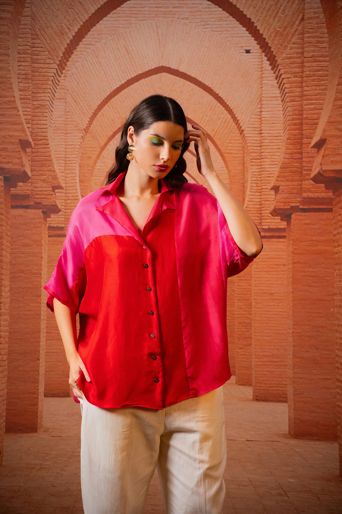 RED 3 COLOR SHIRT